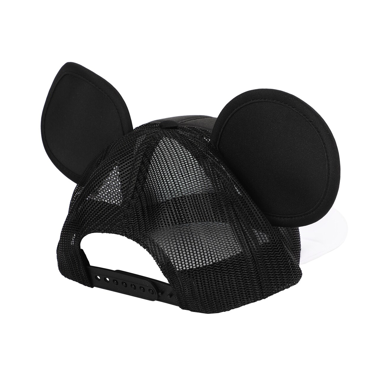 Mickey Mouse Die Cut Bill And Ear Applique Nylon And Mesh B5 Trucker Hat Snapback